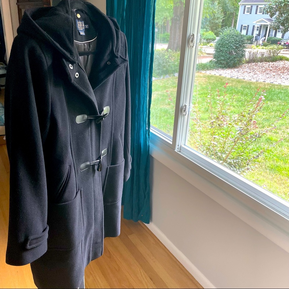 Pendleton Petite Medium wool trench coat with toggles & detachable hood